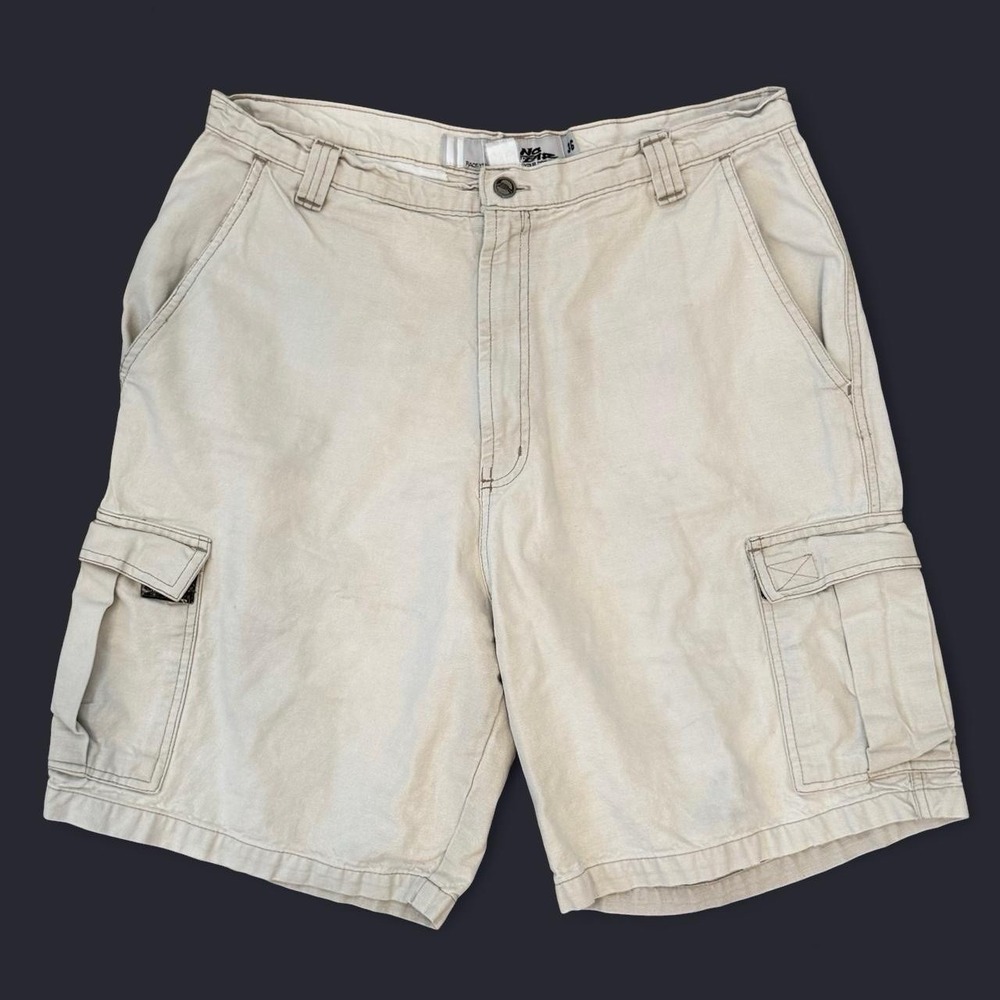 Vintage No Fear Khaki Cargo Shorts Men's 36x9 Skater Surfer Grunge 90s Y2K VTG
